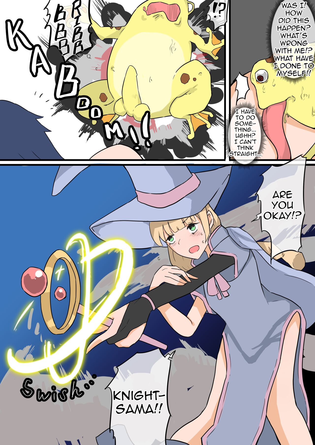 Onna Kishi to Kaeru-gata Majuu no Irekawari RE | Female Knight and Frog Monster Swap RE page 11 full