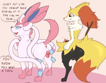 Mischievous Sylveon and Horny Braixen by Unusualmatias cover