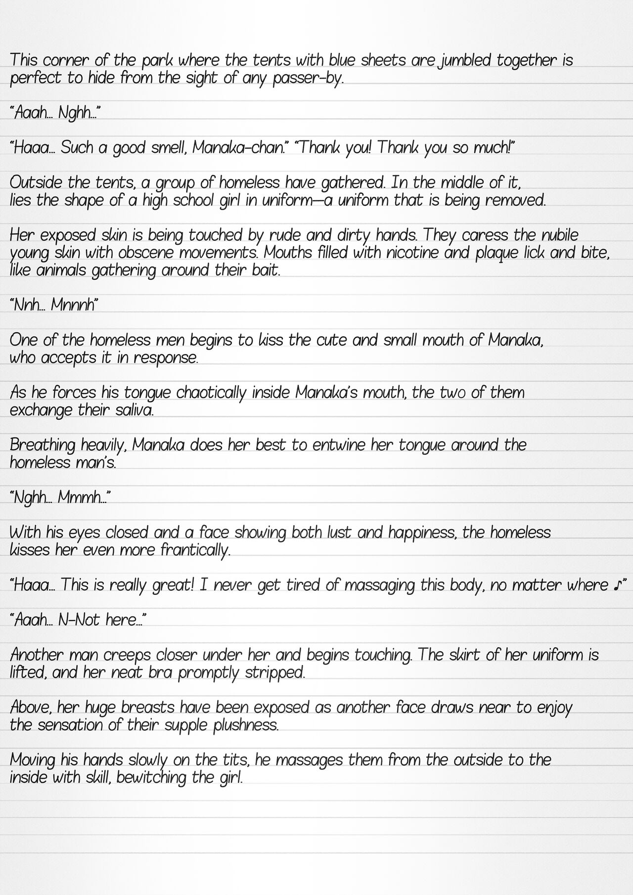 Misuke's Short Stories 6 - Manaka & the Homeless page 4 full