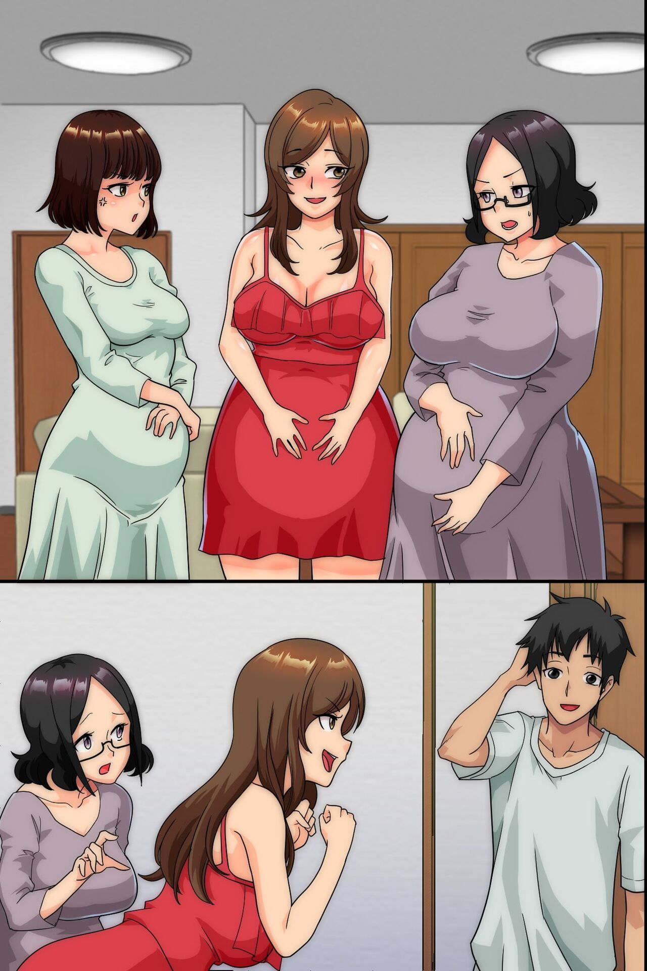 妊娠は近親でという法ができたので、母と妹と叔母が毎日俺のち〇ぽを狙ってくる page 12 full