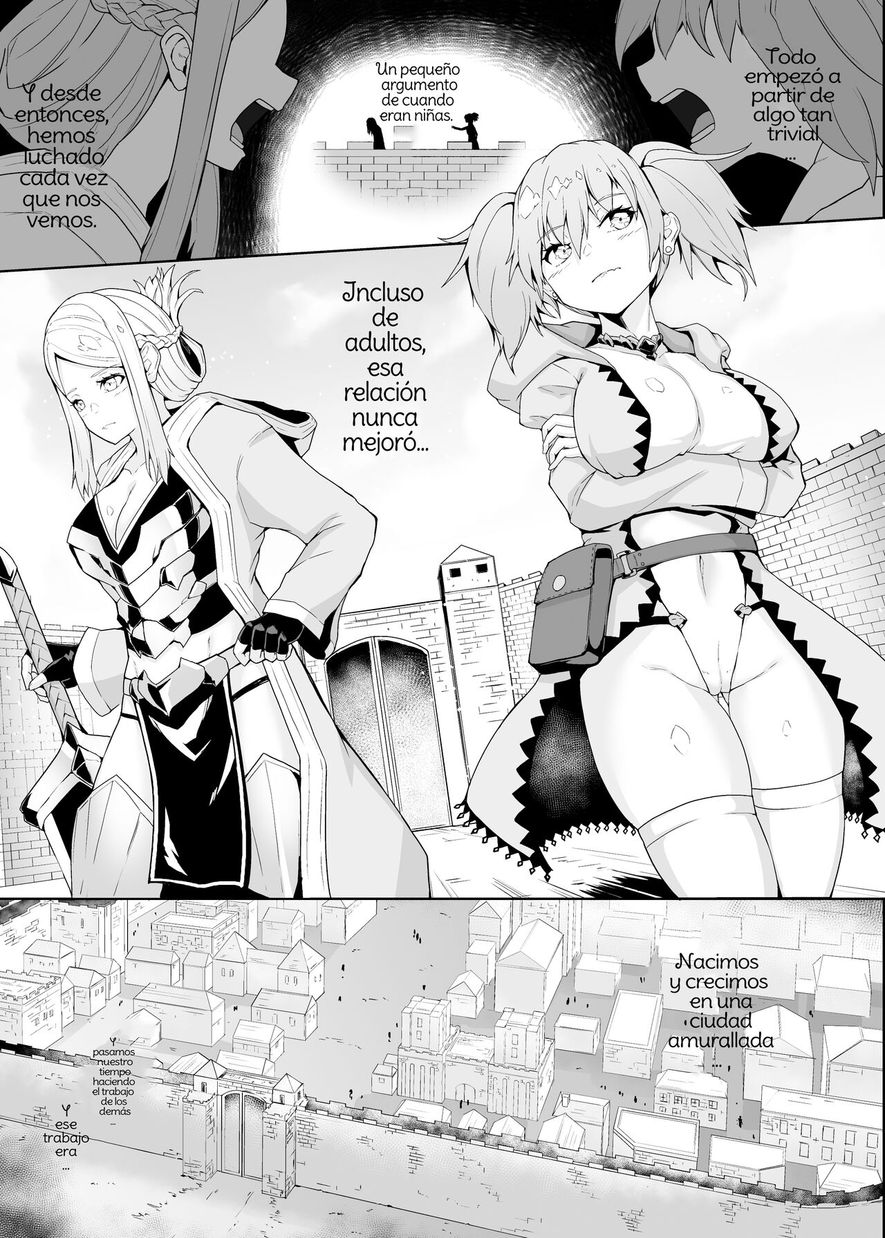 Level Drain Futanari Kyousei Sex o Saserarete, Subete o Ushinau Onna Mahoutsukai to Onna Kenshi Spanish page 2 full