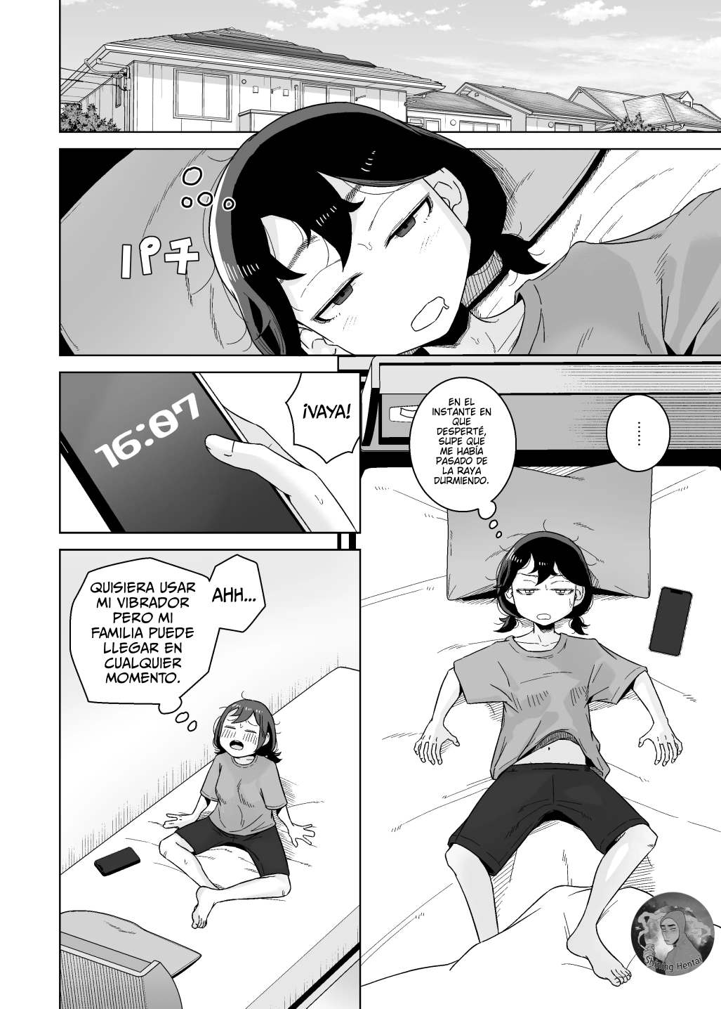 Onanie Izon Jidaraku Joshi wa Shounen no Onanie o Nozokimisuru. | Una chica autocrítica y adicta a la masturbación observa a un chico masturbarse. page 10 full