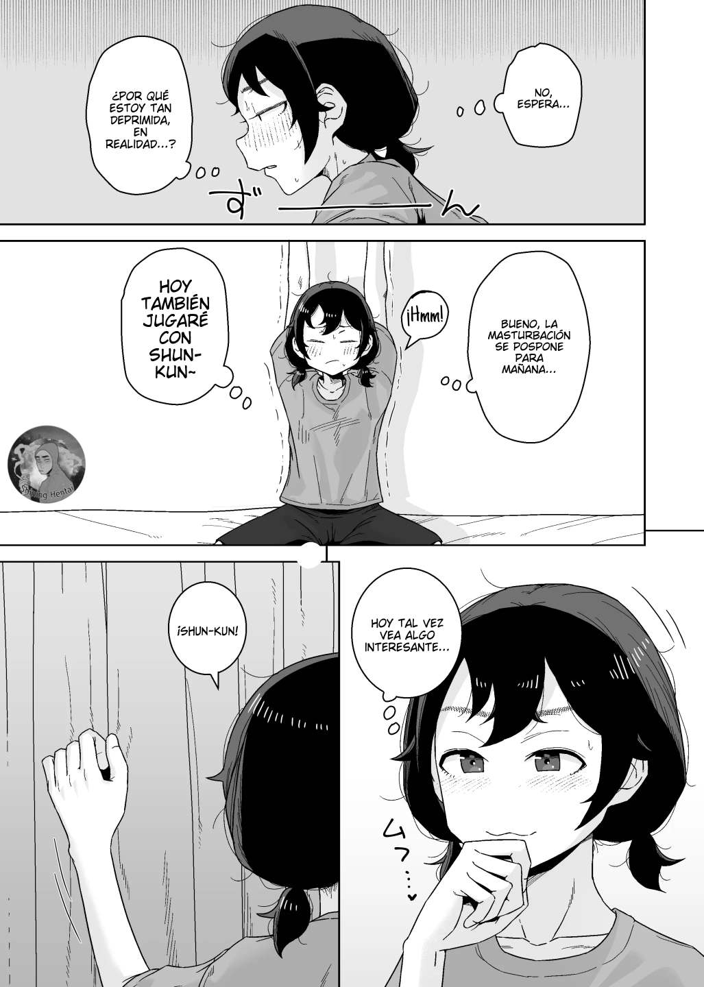 Onanie Izon Jidaraku Joshi wa Shounen no Onanie o Nozokimisuru. | Una chica autocrítica y adicta a la masturbación observa a un chico masturbarse. page 11 full