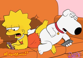 Lisa & Brian in the sofa (Simpsons x Family Guy porn) Lisamania cover
