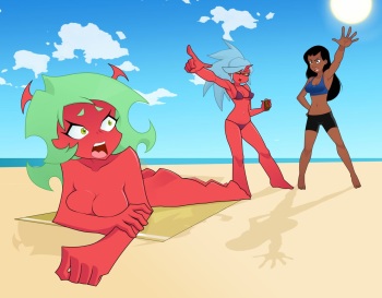 Doing In the Demonesses: Kneesocks Has Her Wicked Sistren Covered! (Rodjim X AnoneySnufftan) cover
