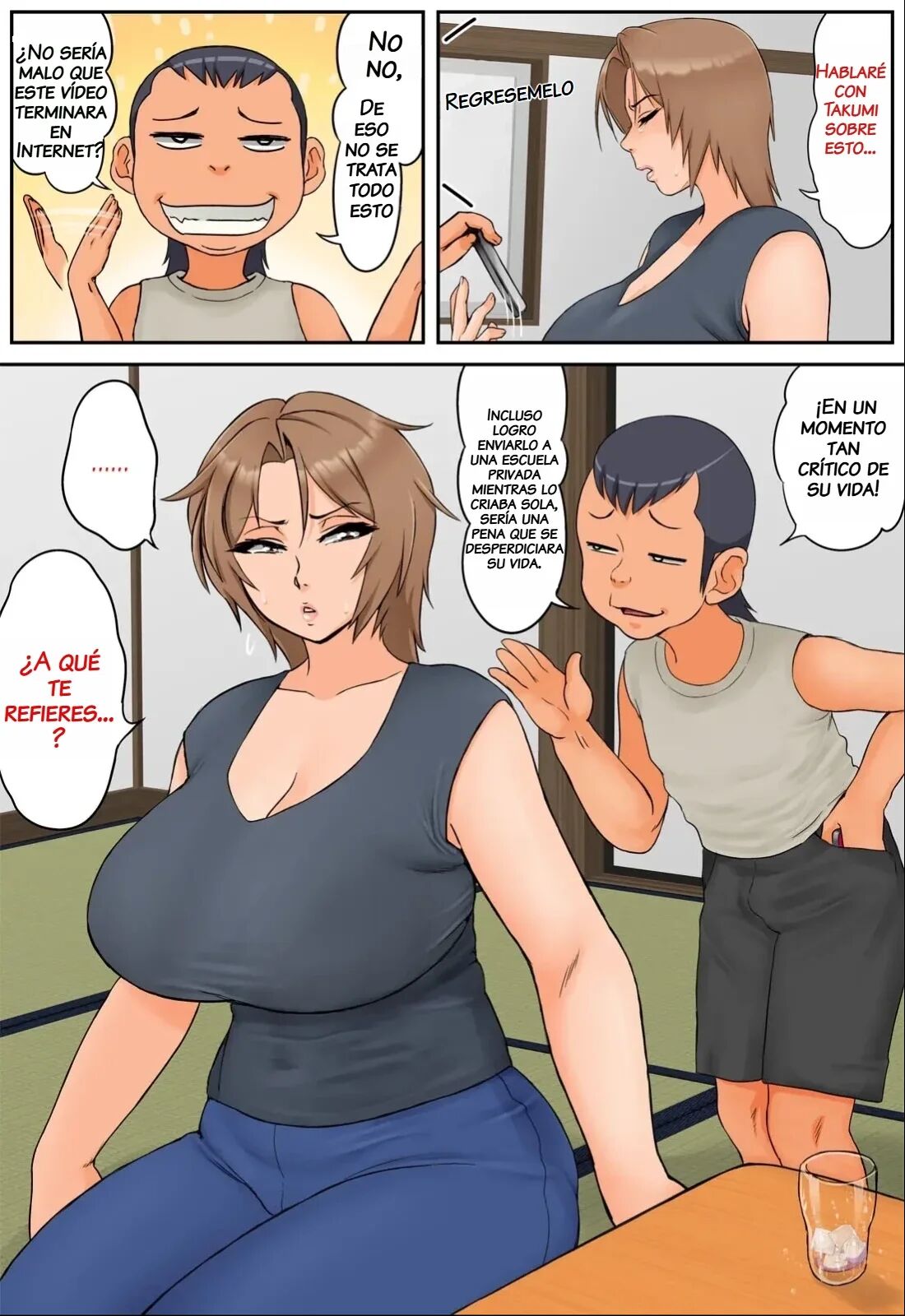 Tomodachi no Hahaoya ga Keitai no Motoyan datta node Yowami o Nigitte Yaritai Houdai shite mita 1 | Aprovechare la Debilidad de mi Amigo, Cuya Madre era una Ex-yanki y Hare lo que me Plazca con Ella 1 page 12 full