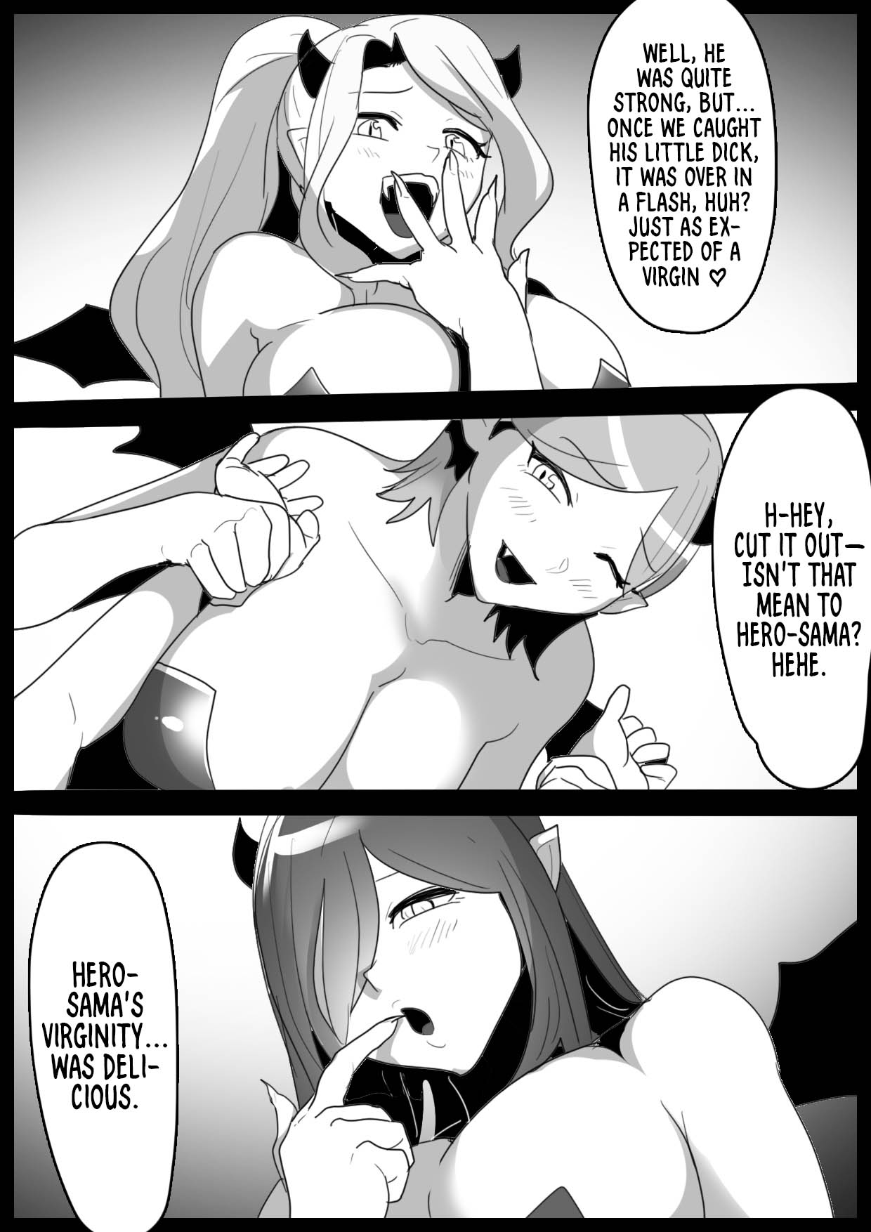 A story about a cheat-class hero being level-drained by low-class succubi and publicly executed. page 12 full