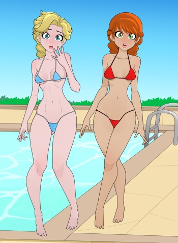Elsa and Anna Get Sunkissed! (Rodjim X AnoneySnufftan) cover