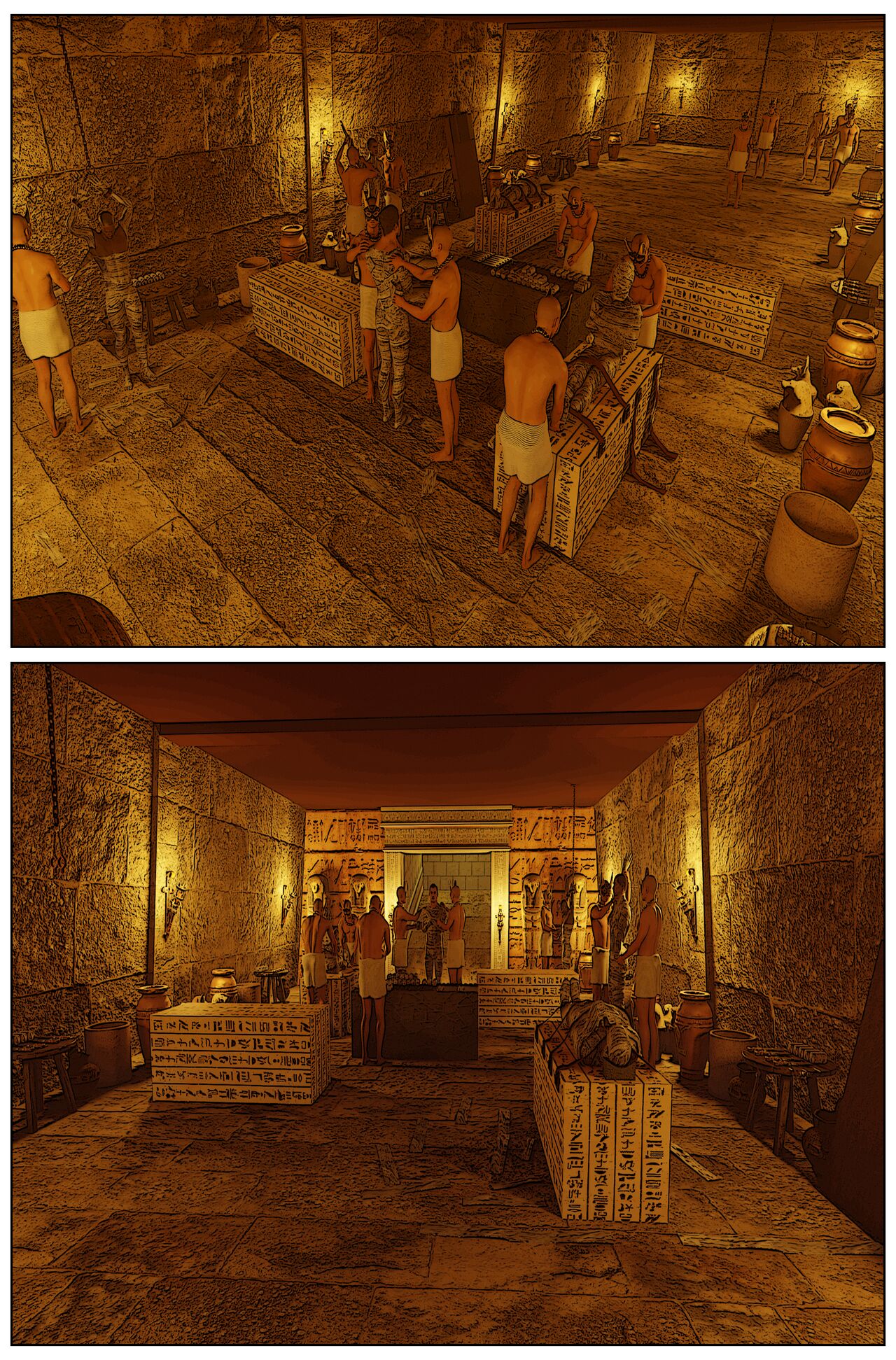 Brutal Male Mummification Comic page 4 full