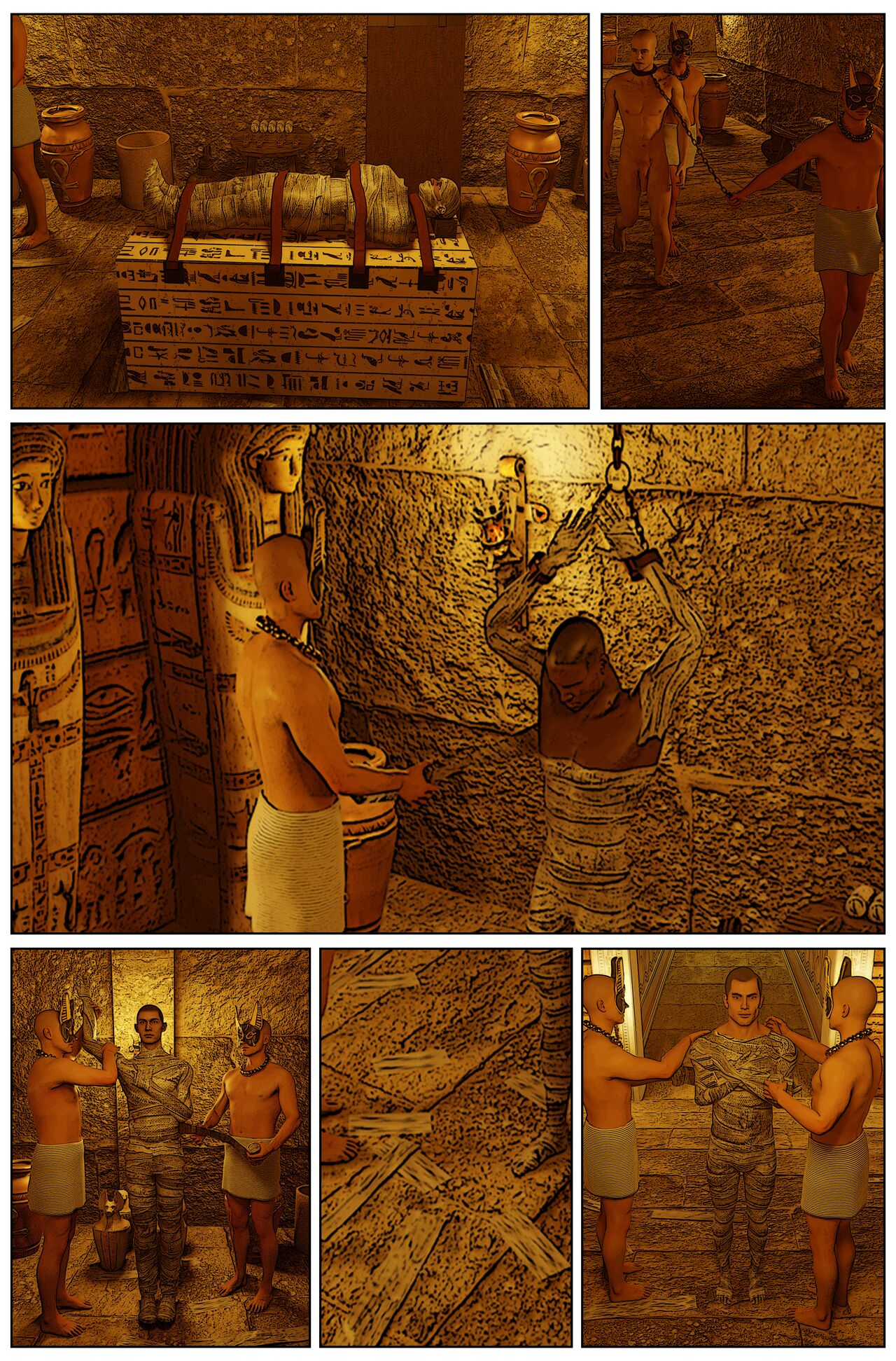 Brutal Male Mummification Comic page 7 full