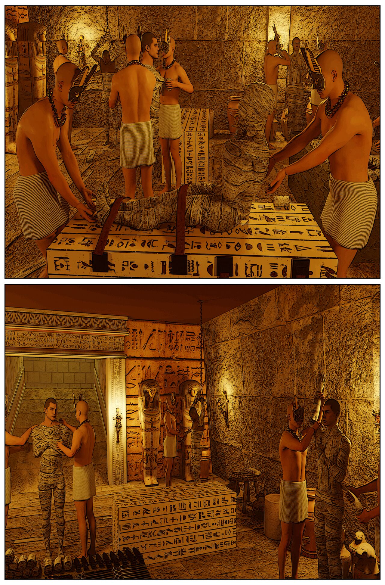 Brutal Male Mummification Comic page 8 full