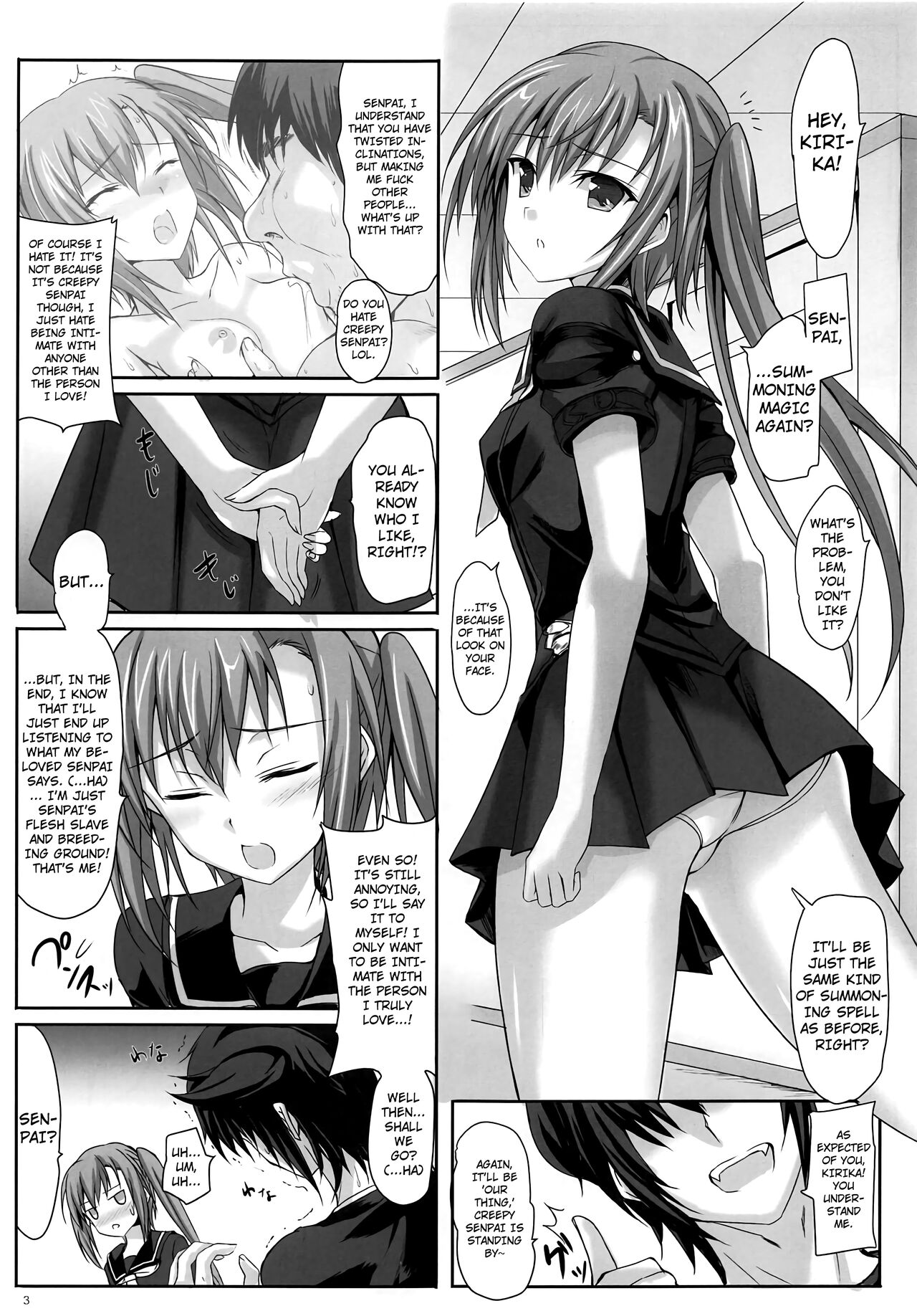 Zettai ni Senpai Igai to wa H Shitakunai Kirika to, Sonna Kawaii Kouhai no Taninbou de Modaeru Chijoku Ero ga Mitai Maou page 2 full