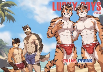 [Kumayaki (KUMAK)] Lucky Boys - Twins Prank [English] (Uncensored) cover