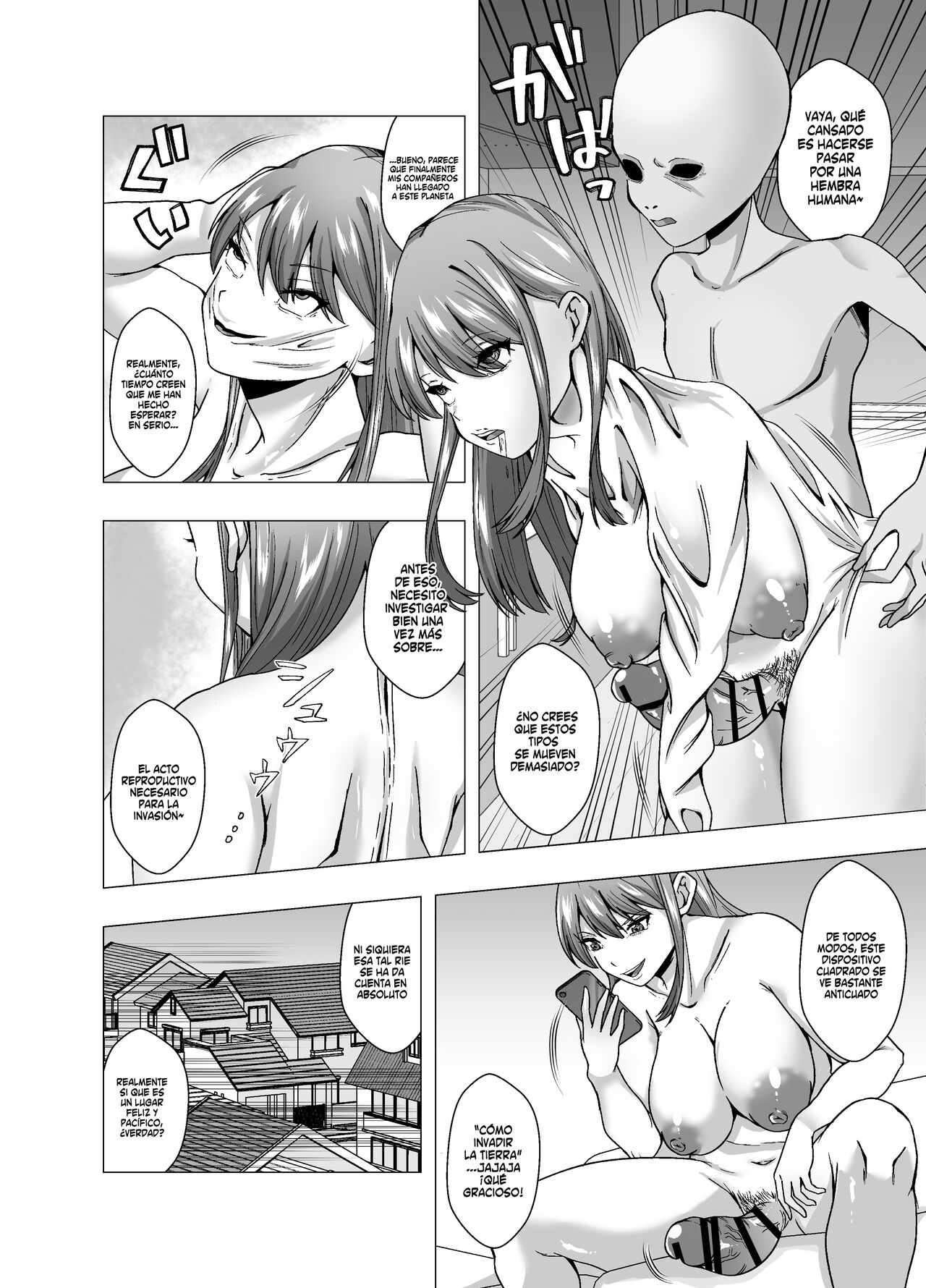 Kawa Seijin ni yoru Chikyuu Shinryaku  | Invasión de los Aliens roba pieles page 4 full