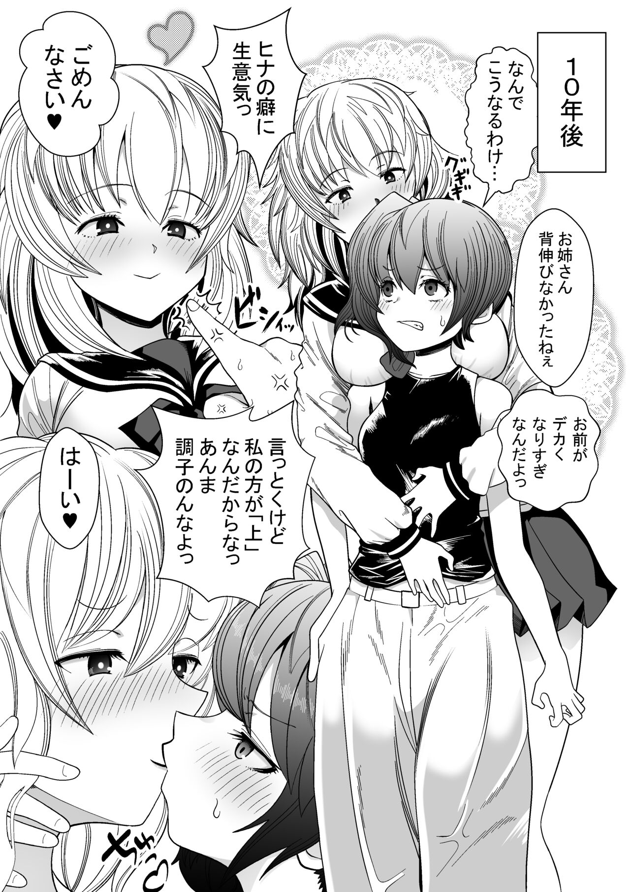 Tsuyoki na Onee-san ga Imouto-bun ni Gyakuten LesSe Sareru Manga | The Role Reversal Yuri page 2 full