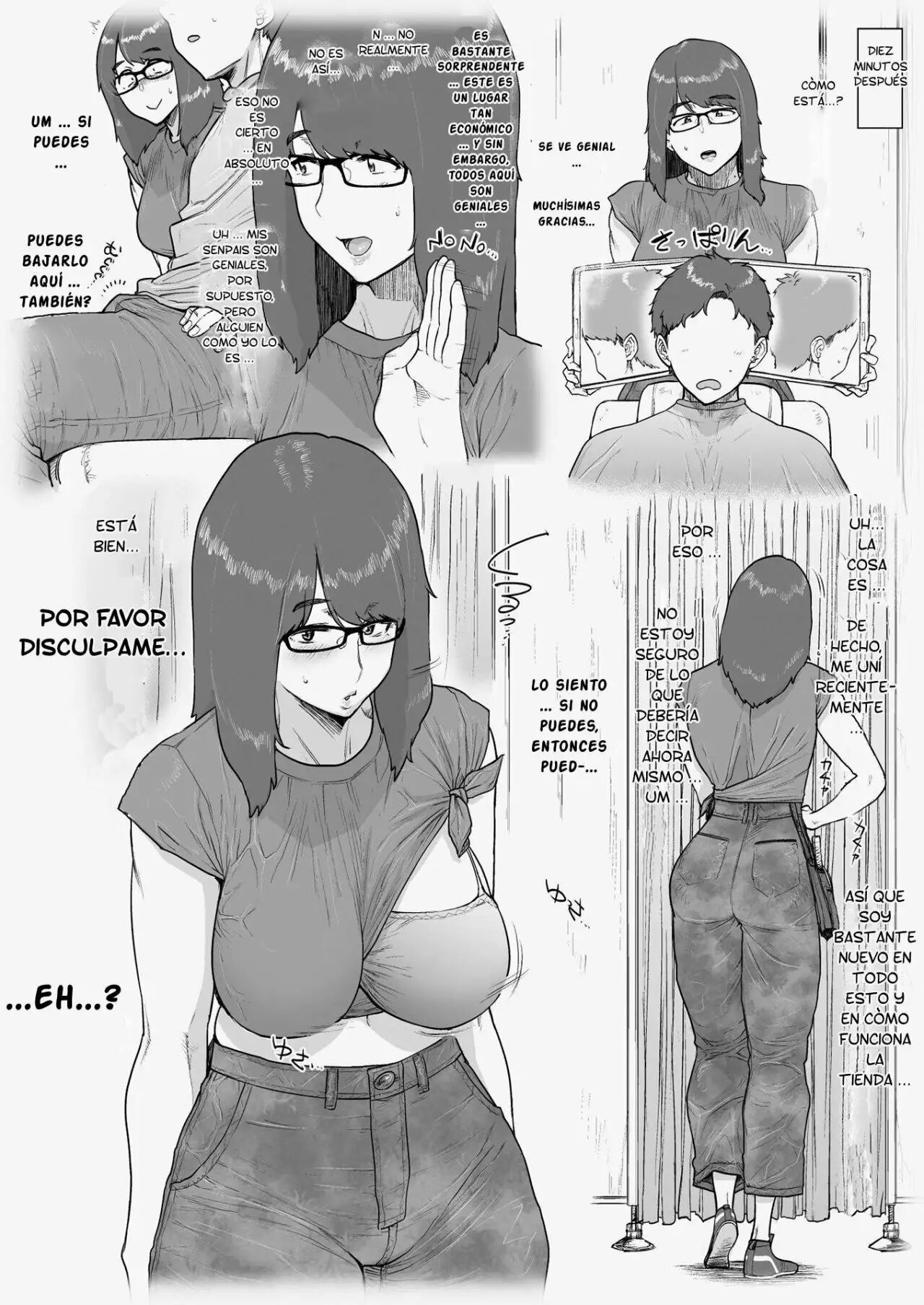 1000 Yen Cut no Onee-san ni Suite Morau Hon. II | Una Onee-san Me Dio un Corte de Cabello por Sólo 1000 Yenes. II page 5 full