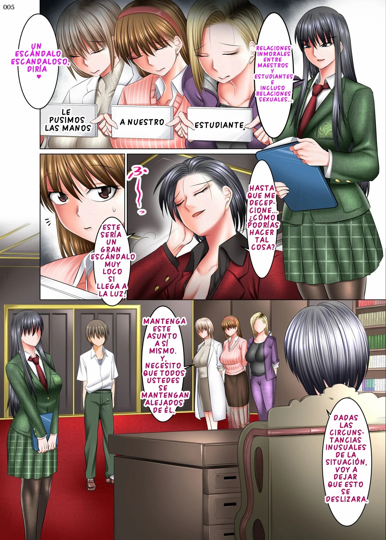 Boku Igai Inpo no Sekai 4 Kouchou & Seitokaichou Oyakodon Hen page 5 full