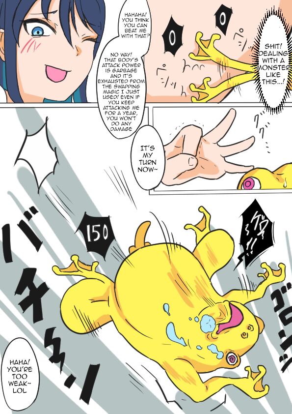Female Knight and Frog Monster Swap page 4 full