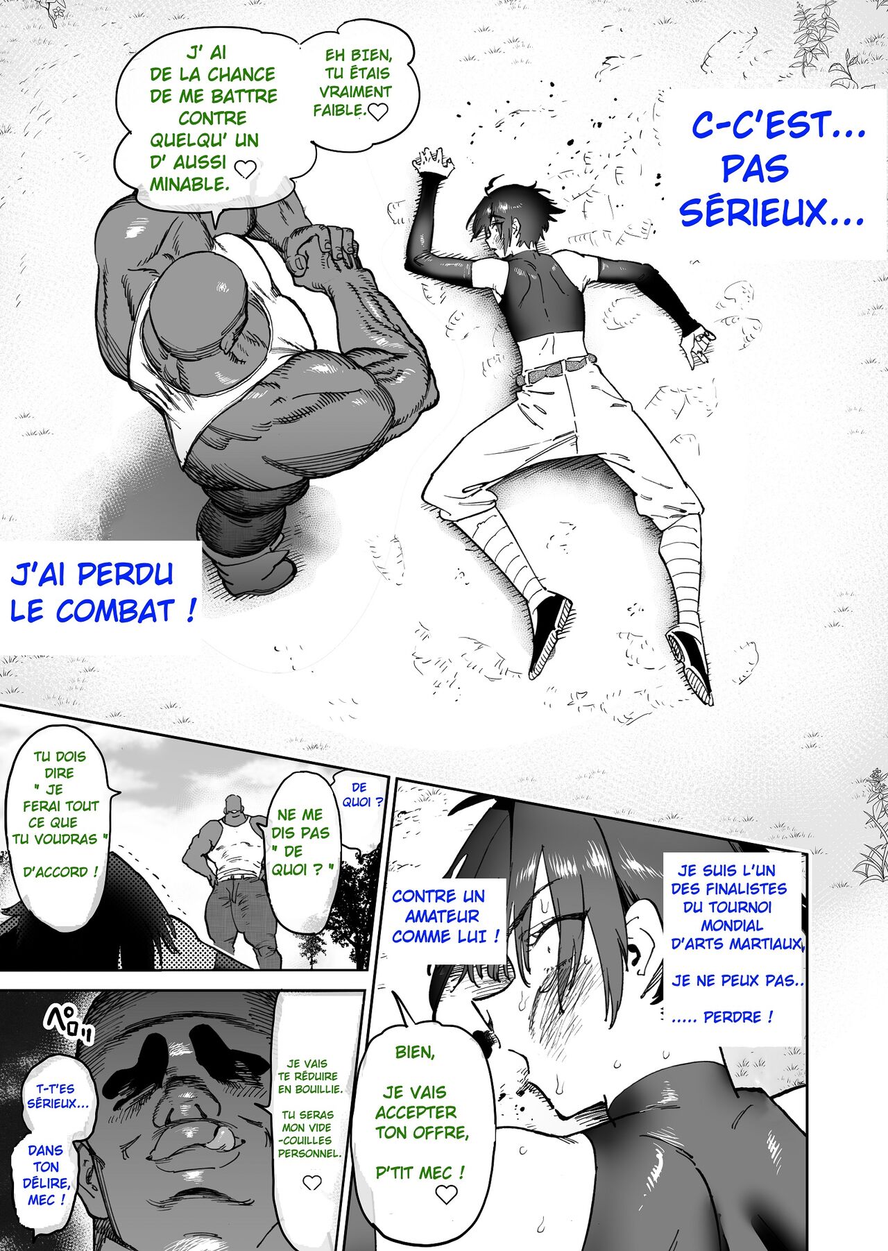 L'histoire de deux amis qui se sont séparés en se promettant de devenir plus forts, mais qui se sont retrouvés après 2 ans en tant que fiottes. page 8 full