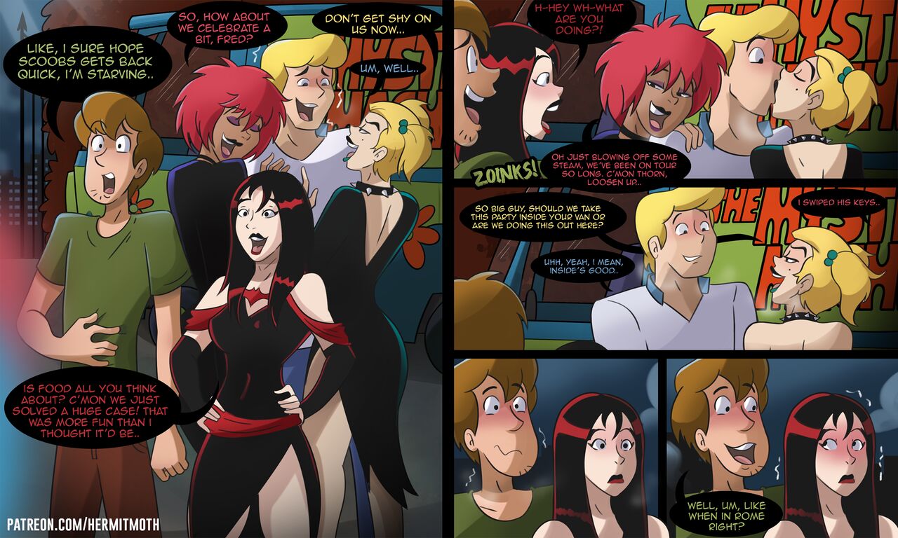 Fred and Shaggy party with the Hex Girls page 1 full