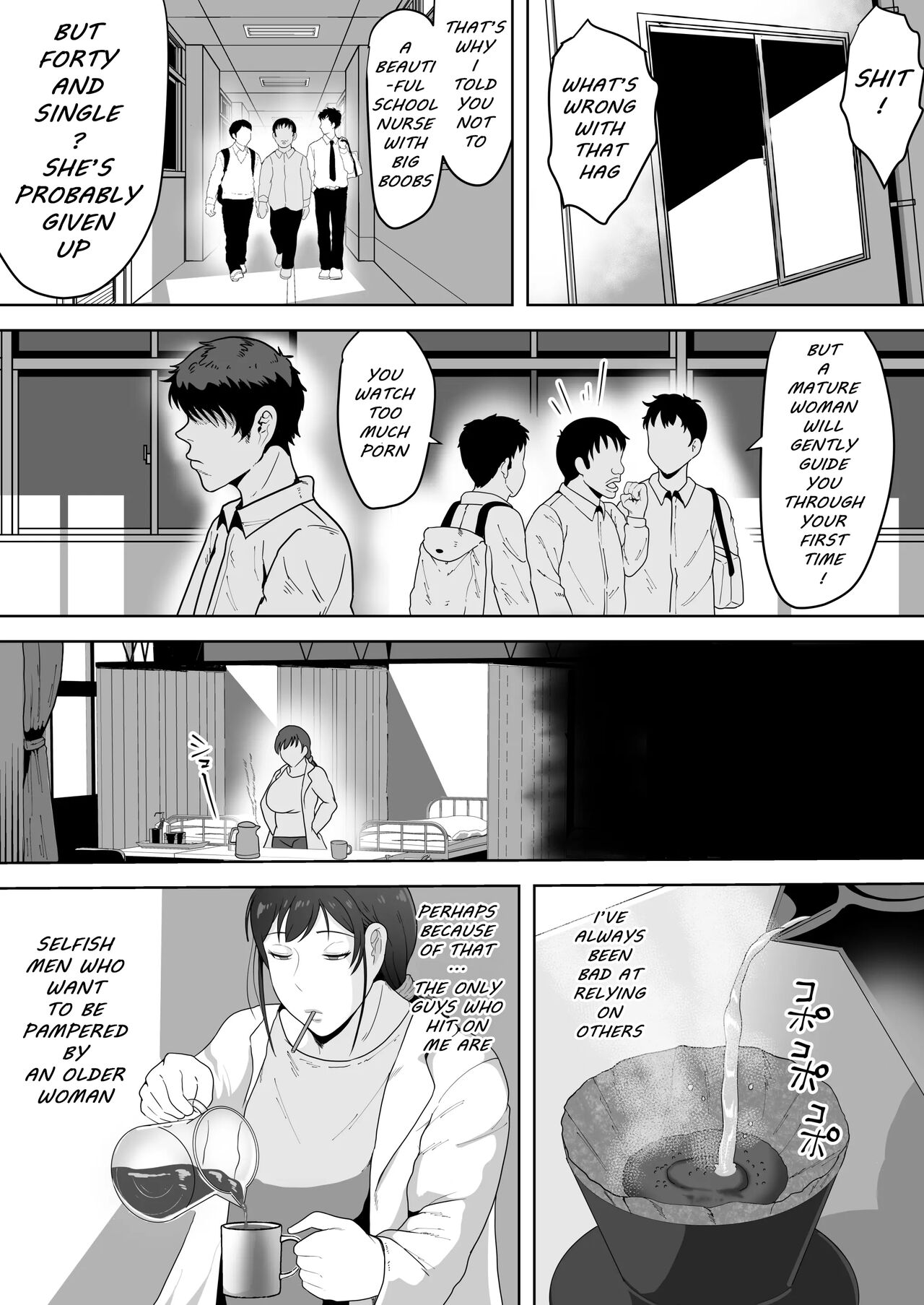 School Nurse Shinobu, 37 Years Old, K-Cup — A Mature Woman Awakening to Her Sexuality page 3 full