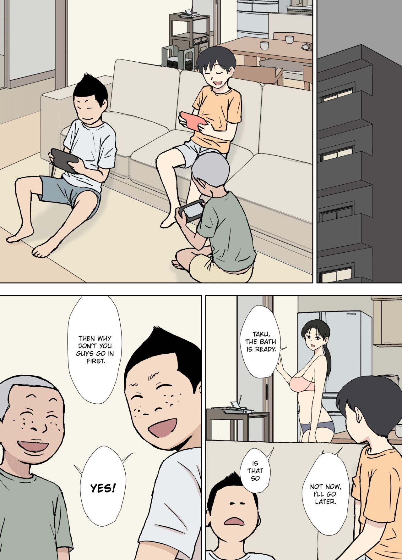 Karamare Tsuma no Kyouko-san Dosukebe Oikko Kyoudai Hen | Entangled Wife Kyouko-san Perverted Newphew Brothers Edition page 4 full