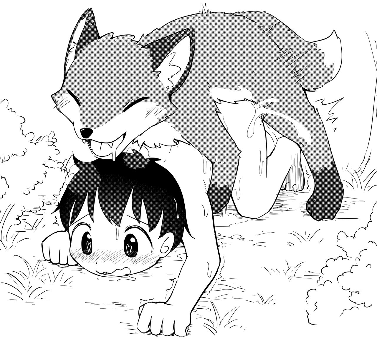 catfox22 / funiyua - A human boy becomes small and gets fucked by a male fox + extras page 12 full