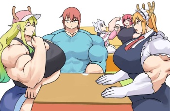 [Musctonk] Tohru & Kobayashi + extra girls cover
