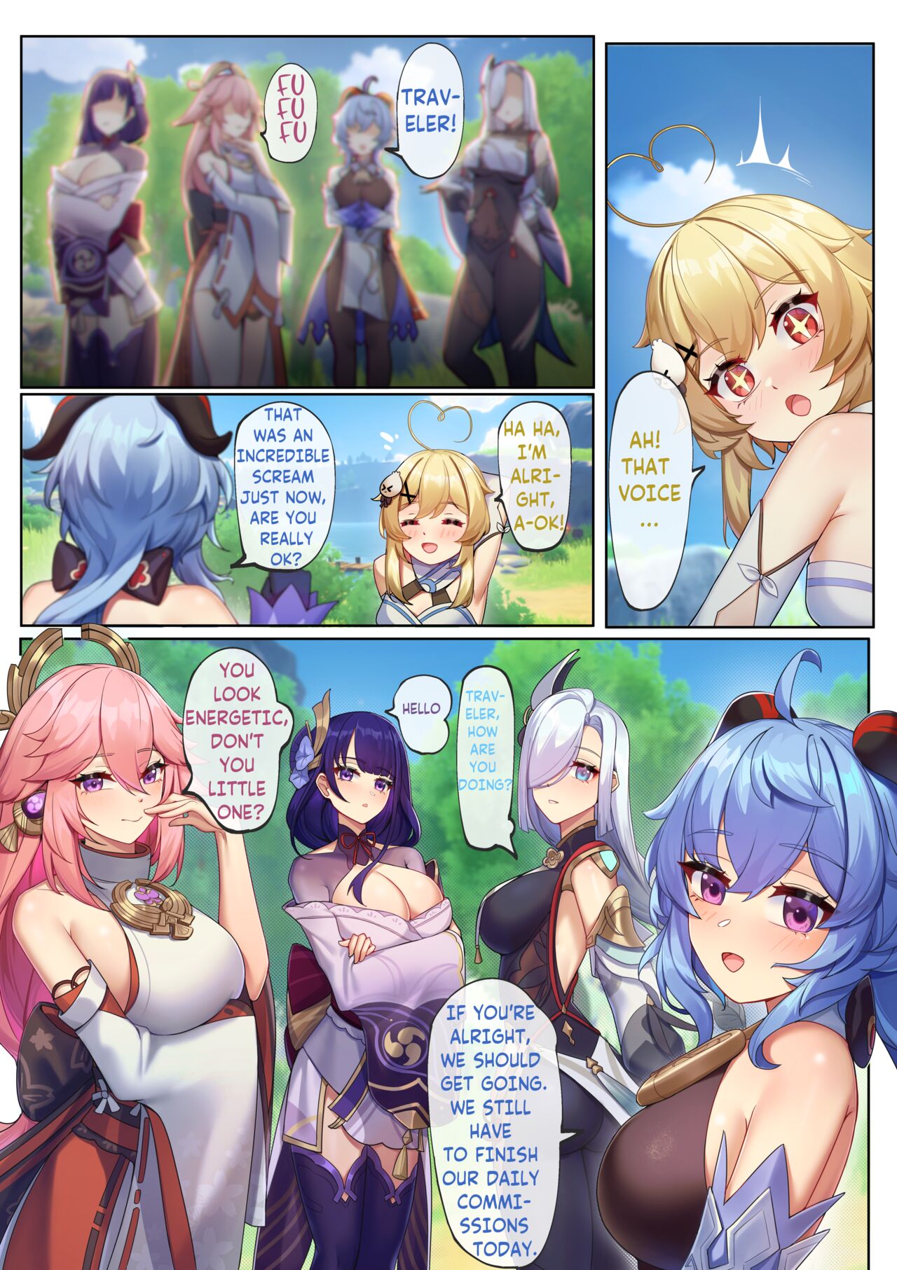 Teyvat ni Teni Shitara, Chimyaku Ijou de Minna Les ni Nacchatta | When I was Teleported to Teyvat, A Ley Line Disorder Turned Everyone into Lesbians page 5 full