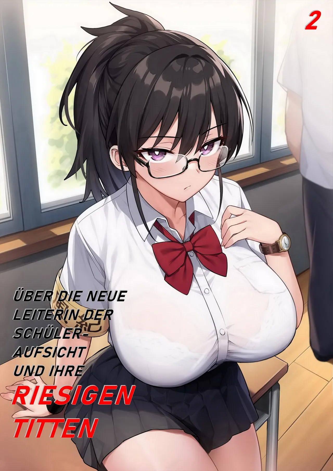 Atarashii Fuuki Iinchou wa Kyonyuu Sugiru Ken 2 | Über die neue Leiterin der Schüleraufsicht und ihre riesigen Titten 2 page 2 full