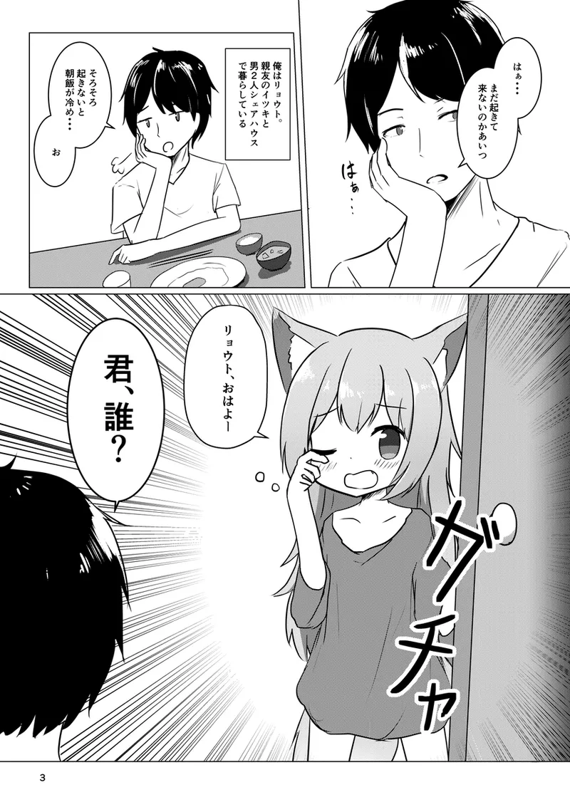 dōshitsu no tomo ga asaokitara kemomimi musume ni natteta hanashi page 2 full