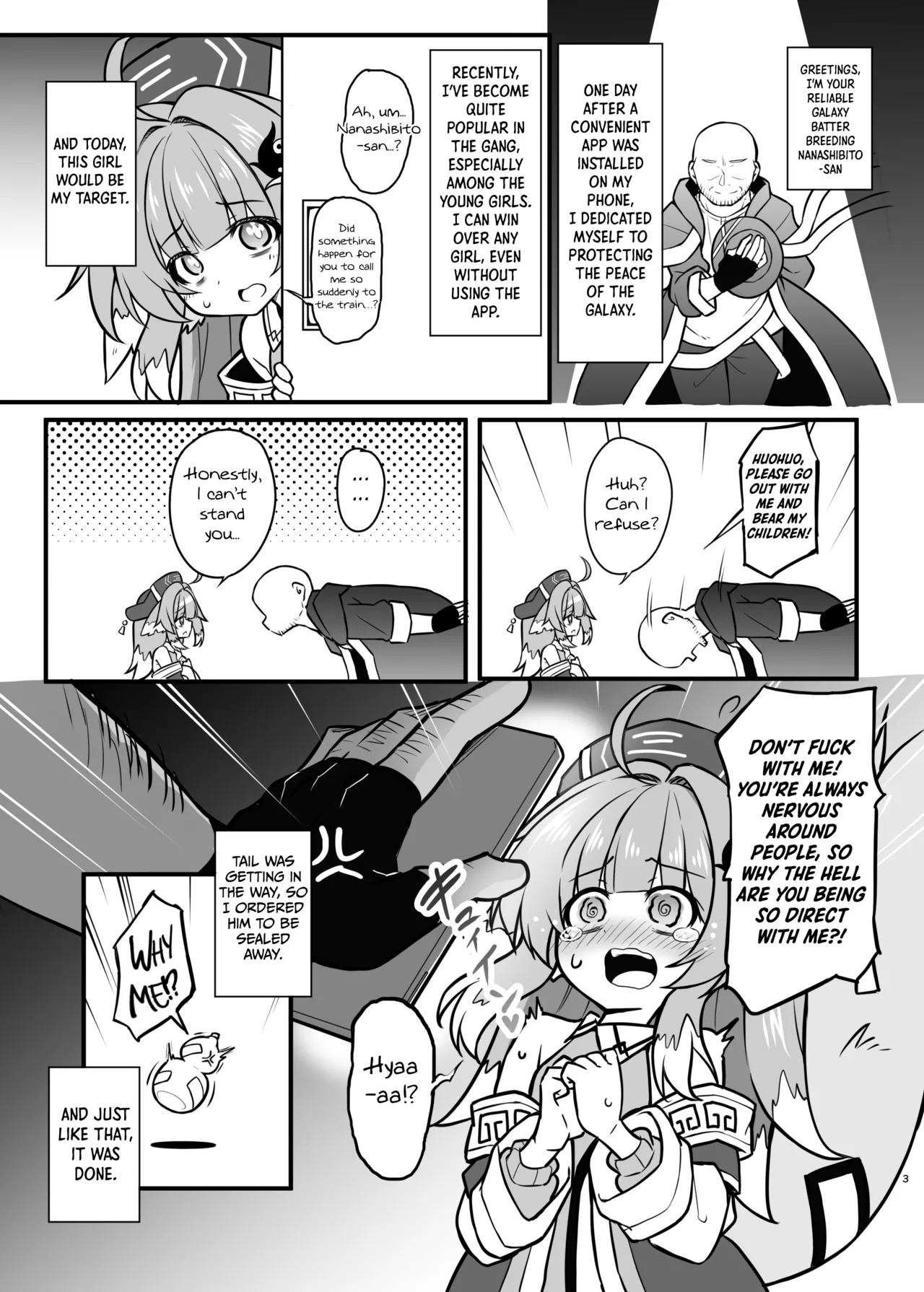 Fofo o Saimin Shite Hanshoku no Unmei o Ayumitai | Hypnotizing Huohuo to Breed for Life page 2 full