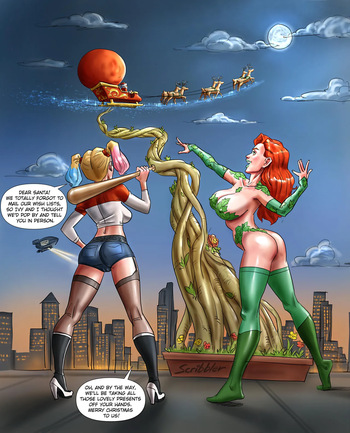 [Scribbler] Harley Quinn & Poison Ivy steal Christmas cover