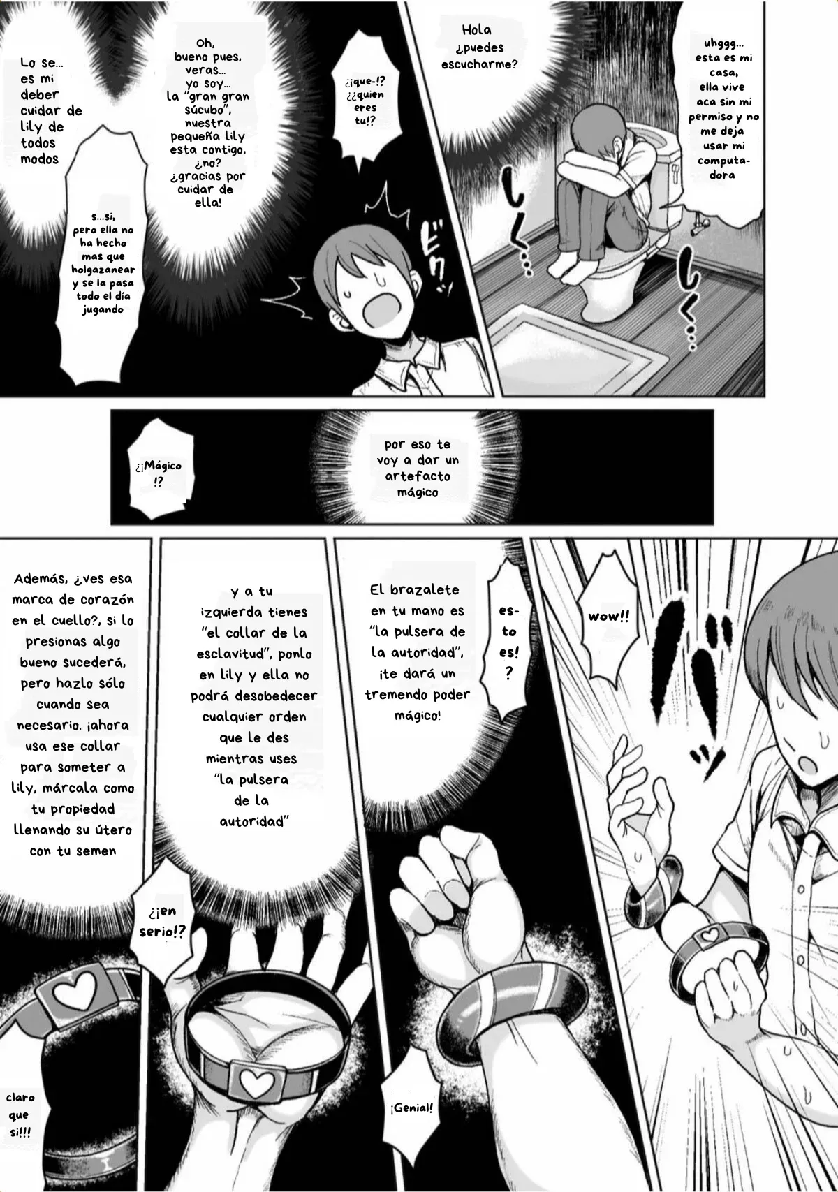 Namaiki Loli Succubus o Mahou no Kubiwa de Onahole ni Shichae!! | ¡¡Coonvirtiendo a la Descarada Loli Súcubo en un Masturbador con un Collar Mágico!! page 3 full