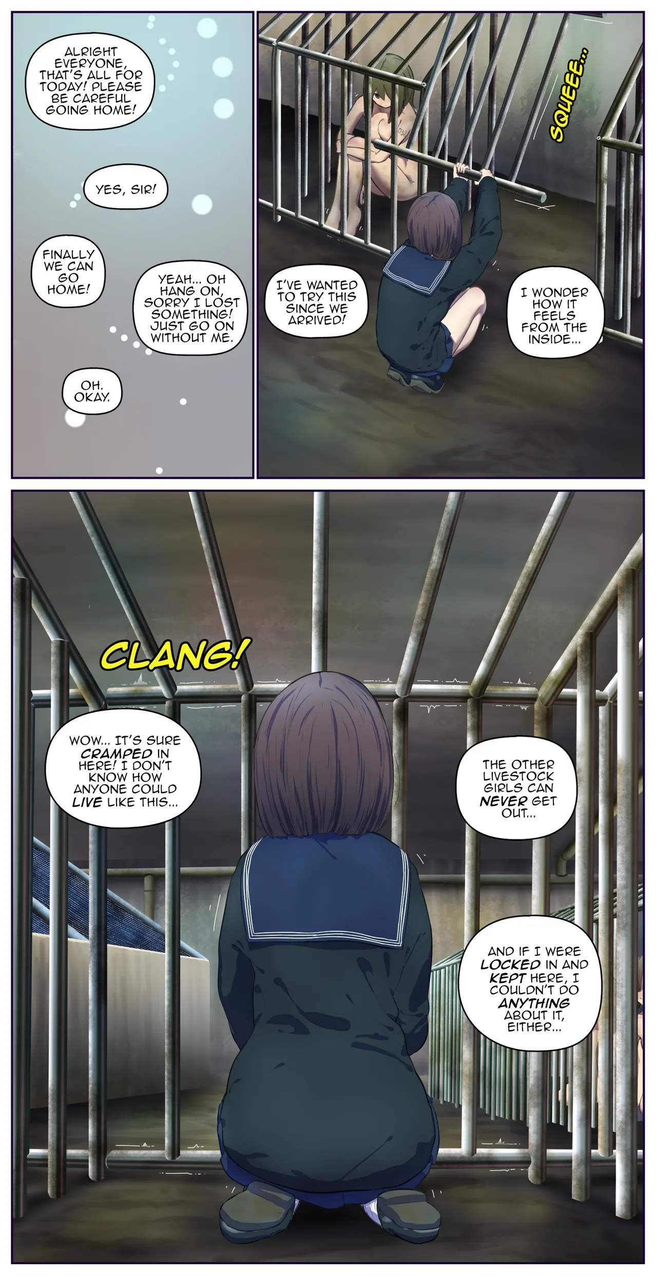 After touring the human barn, I went inside the cage page 2 full