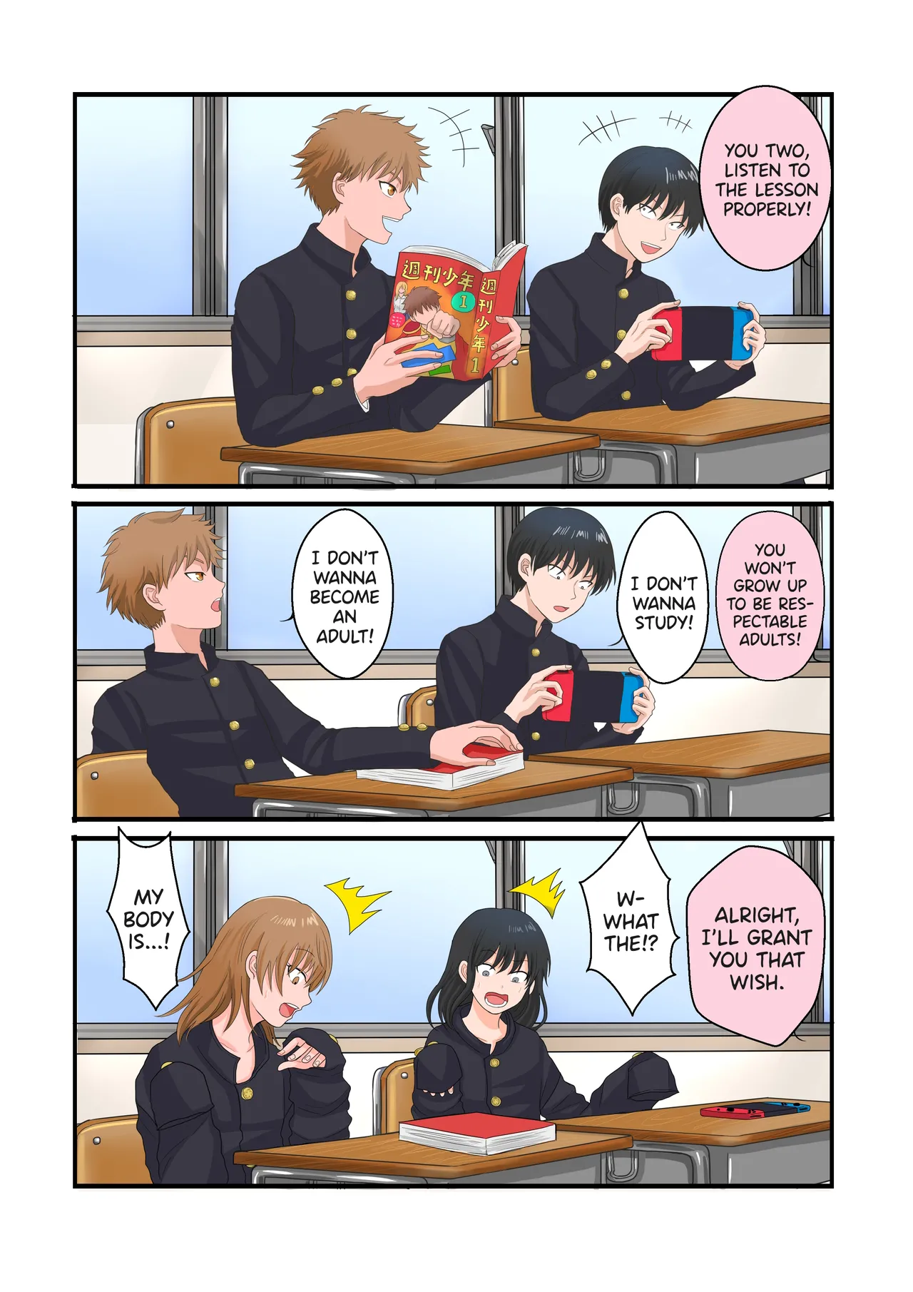 Bad Boys Who Don't Listen to the Lesson Should Become TS Fairies! page 1 full