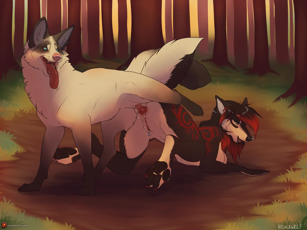 Women and Furries Tied by Animals page 3 full