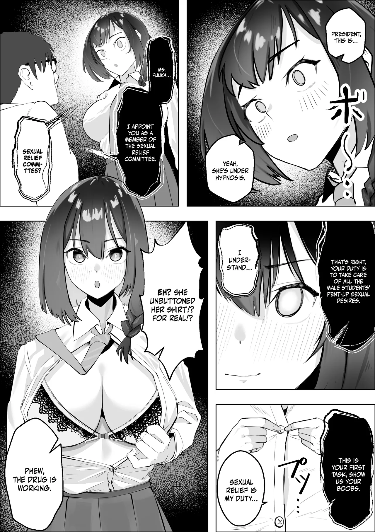 Saiminyaku -Shojo no Fuuki Iin o Yaritai Houdai | Hypnosis Drug -Doing As You Please With The Virgin Disciplinary Committee Member- page 6 full