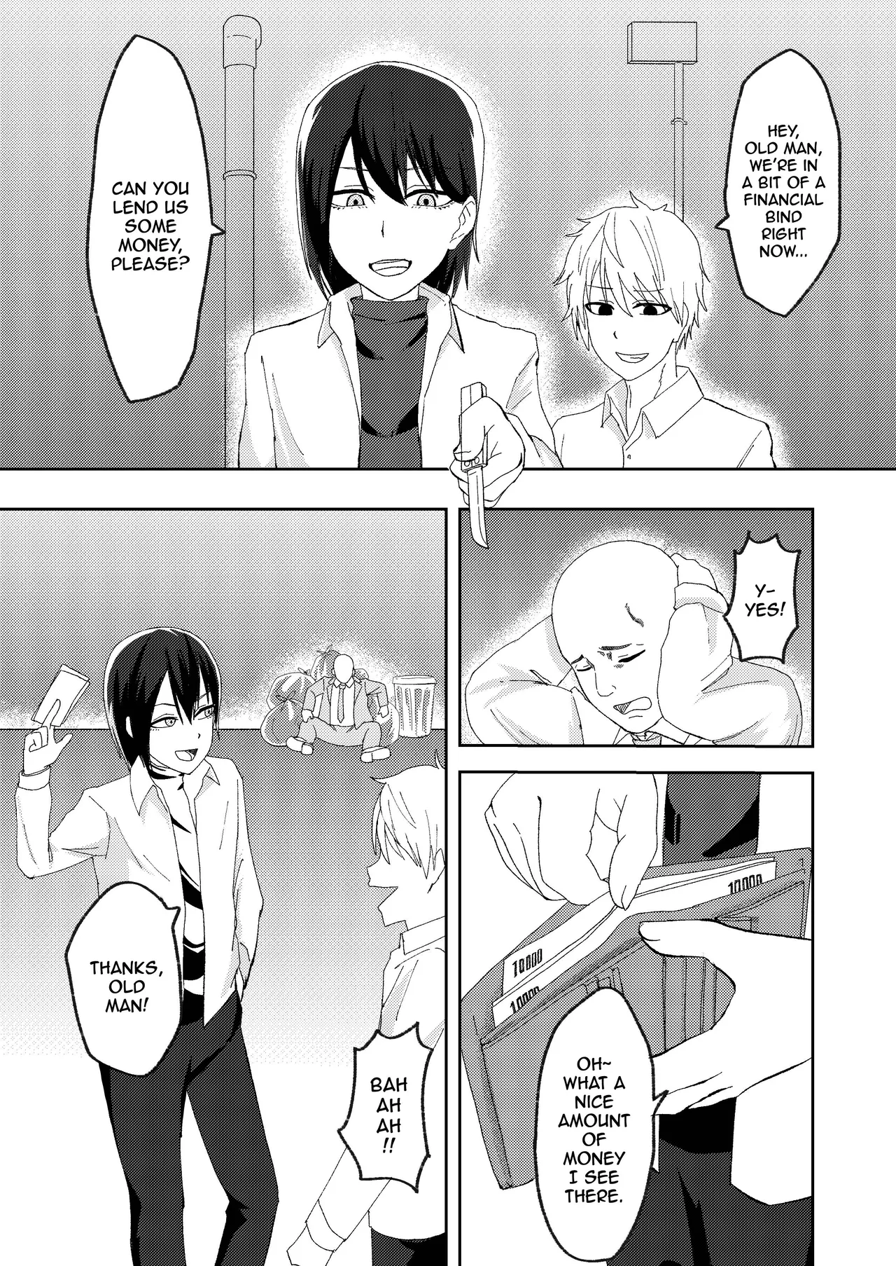 Katsuage ni Akita kara P-katsu Sagi Shitemita! | I Got Bored of Extorting People, So I Tried Sugar Daddy Scamming! + Bonus page 3 full