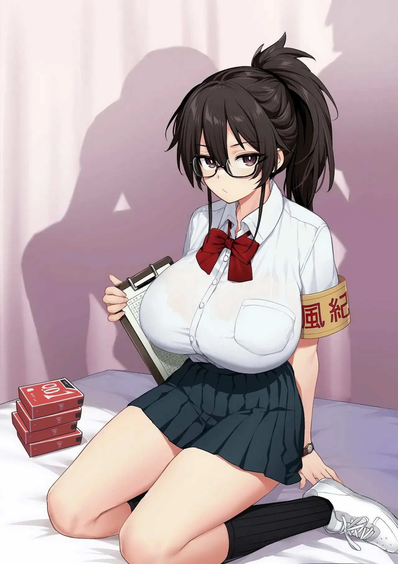 Atarashii Fuuki Iinchou wa Kyonyuu Sugiru Ken 1 | Über die neue Leiterin der Schüleraufsicht und ihre riesigen Titten 1 page 4 full