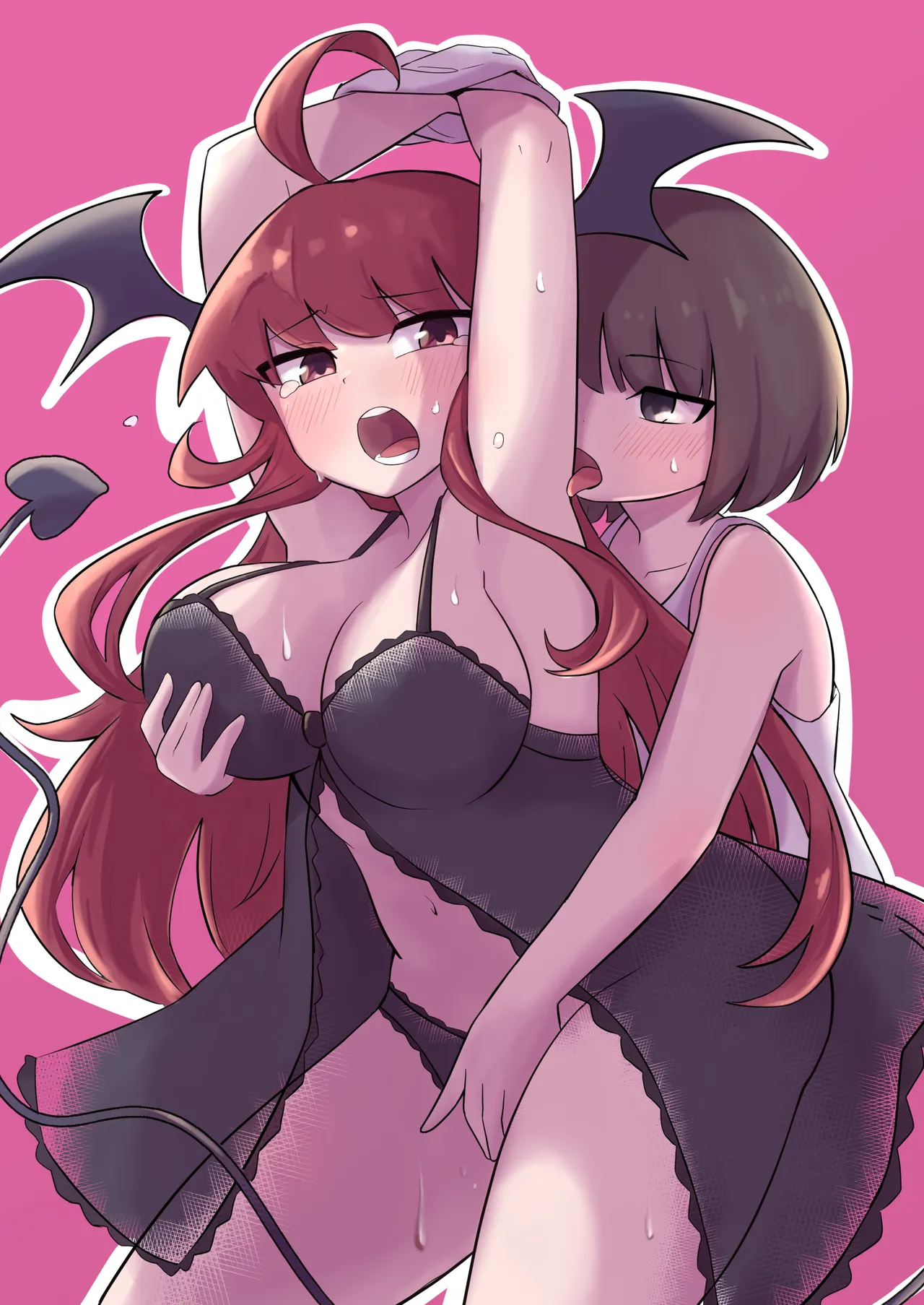 Ubu na Succubus Wakarase Yuri Ecchi | Teaching the Inexperienced Succubus a Lesson with Yuri Sex page 1 full