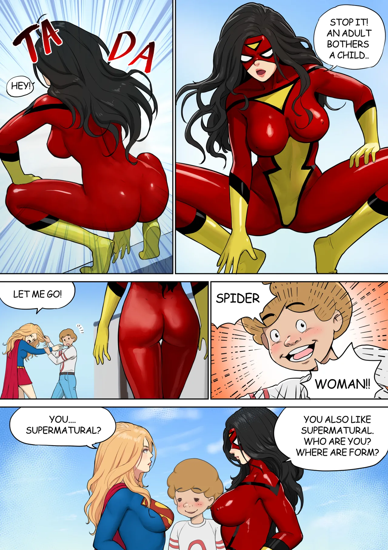 Supergirl and Spiderwoman page 6 full