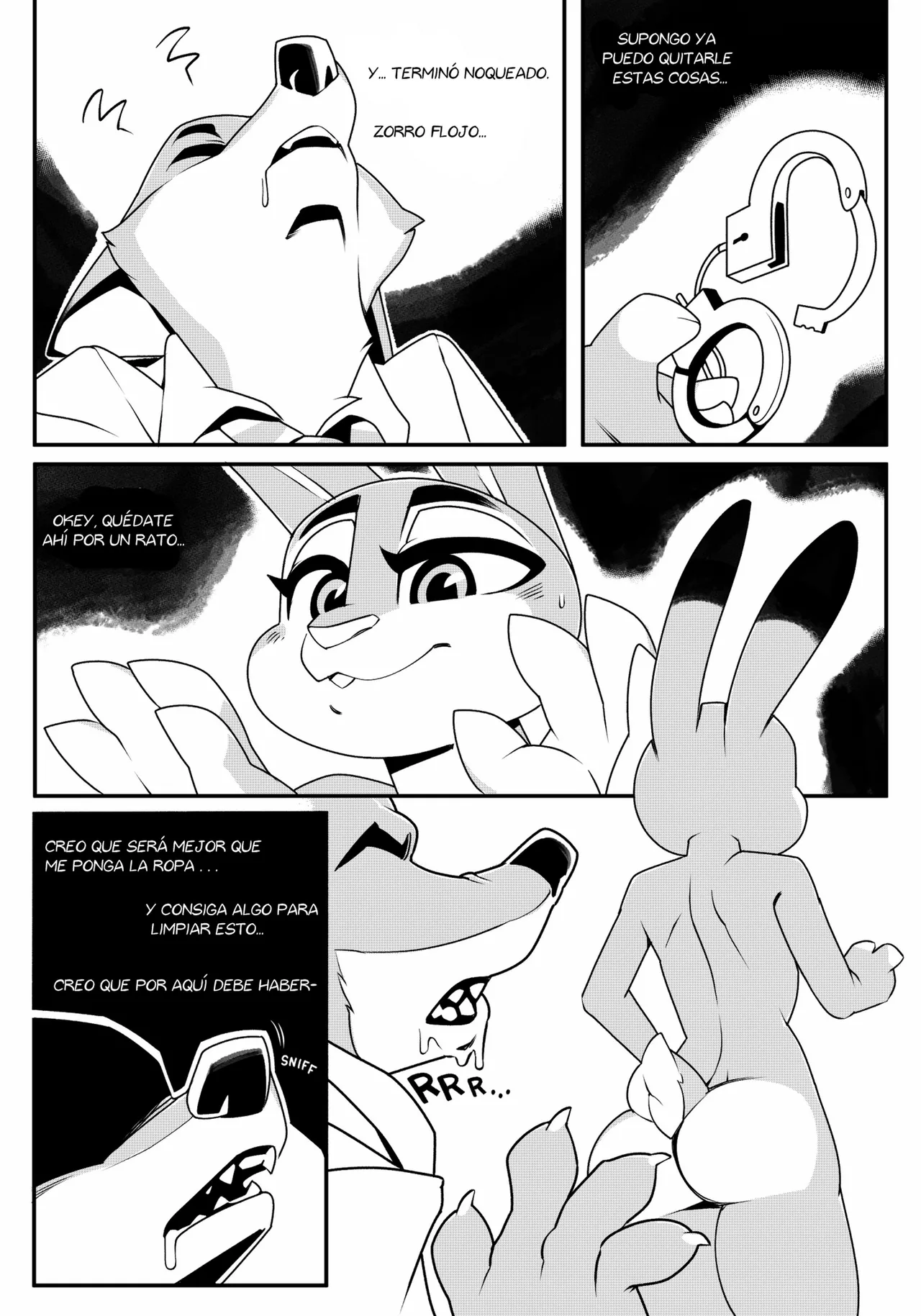 Judy Hopps x Nick Wilde B&W Comic page 9 full
