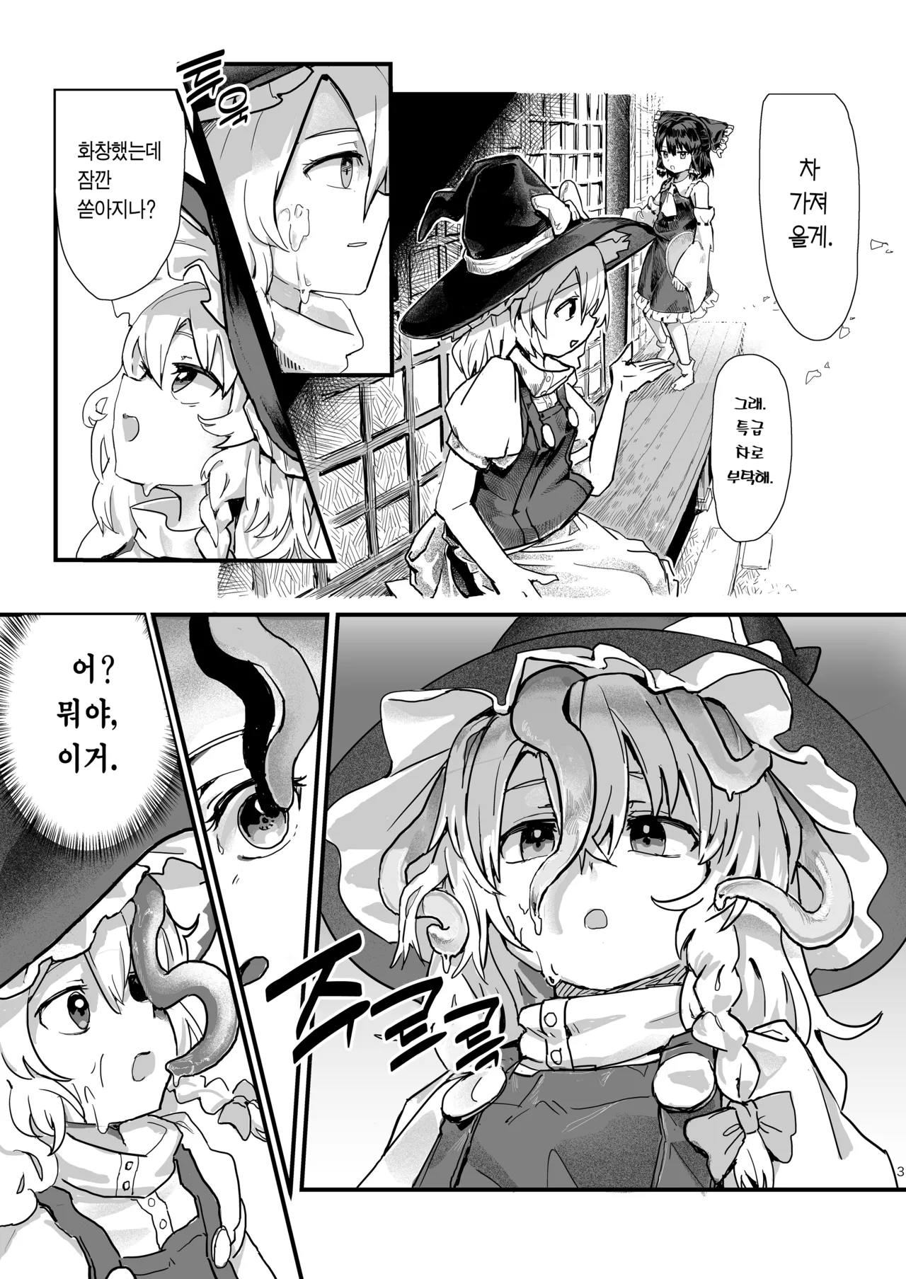 Marisa ga Boushi ni Taberarete | 마리사가 모자에게 잡아먹혀서 page 4 full