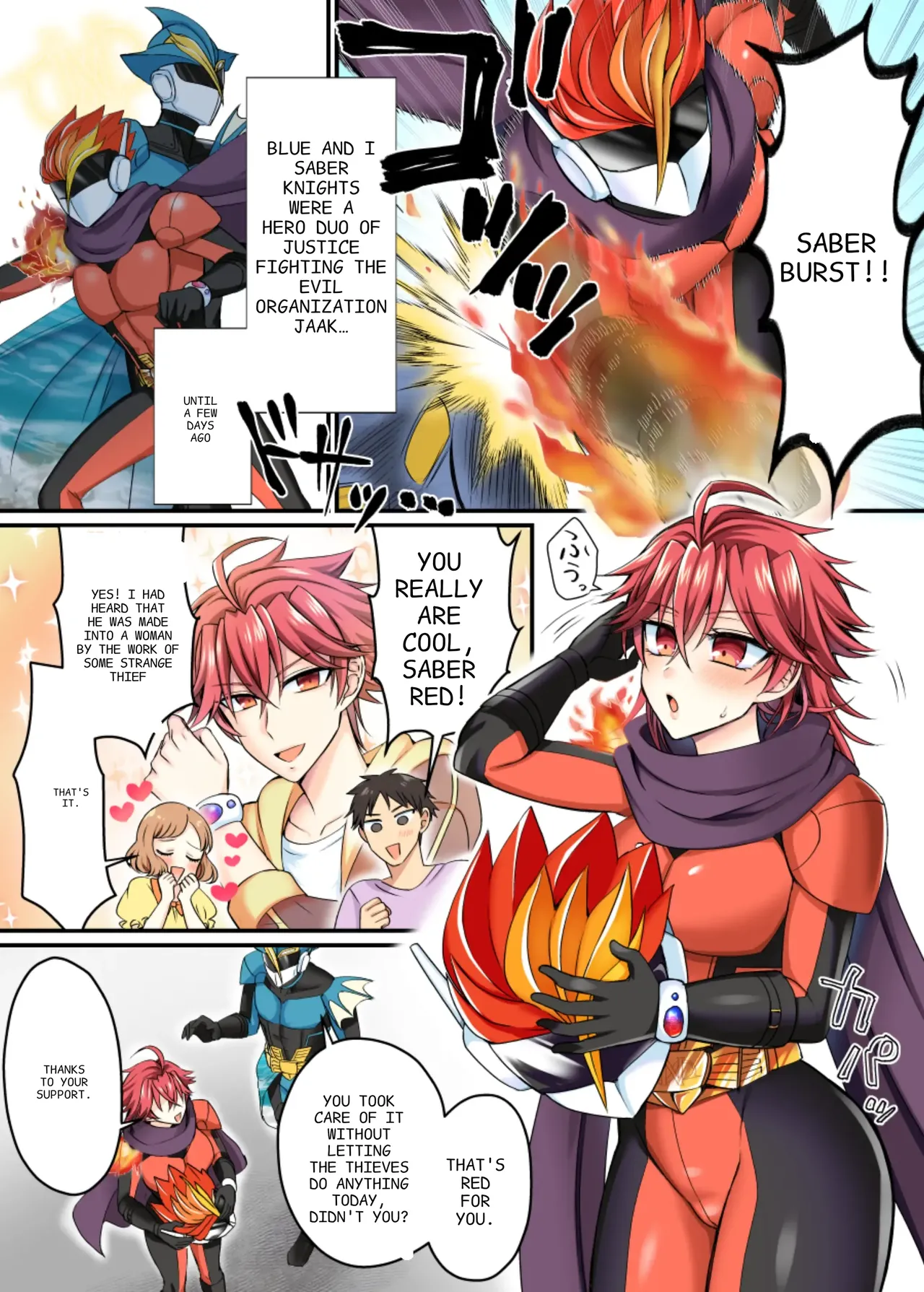 Saber Red ~Seigi no Zako Onna Sentouin Hero~ | Saber Red: The Heroic Female Combatant of Justice page 2 full