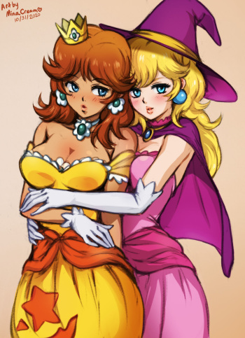 [Minacream] Peach x Daisy Halloween (Super Mario Bros.) cover
