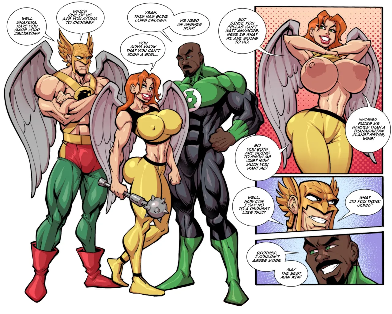 Hawkgirl's Decision! page 1 full