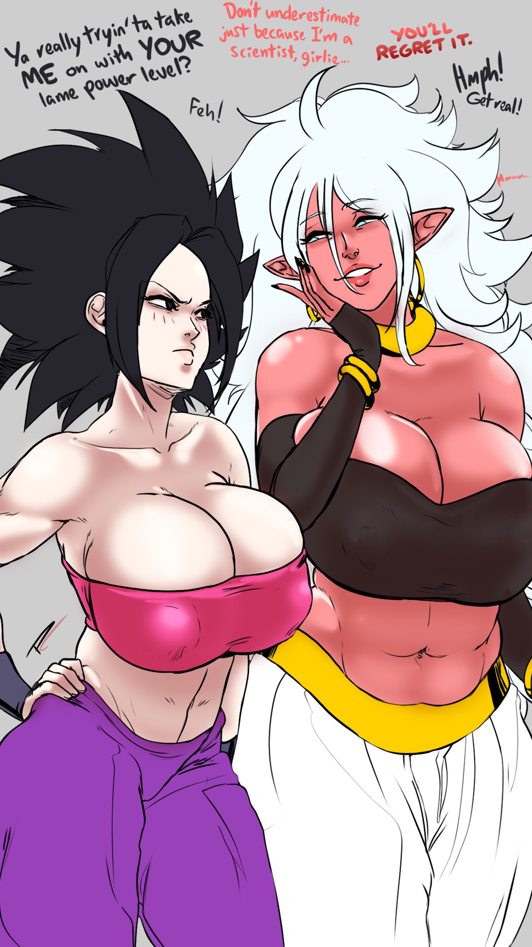 Caulifla and Android 21 Compare Power Levels page 1 full