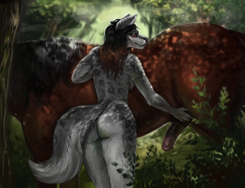 Women and Furries Pleasuring Animals with Hands, Tits, Feet cover