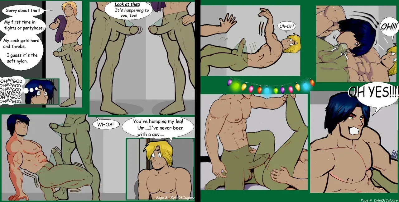 Kyle of Calgary. Hot Hunks - Gay and Bisexual in Pantyhose - Comic page 3 full